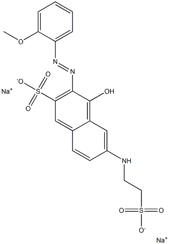 2-Naphthalenesulfonic acid, 4-hydroxy-3-[(2-methoxyphenyl)azo]-6-[(2-sulfoethyl)amino]-, disodium salt Structure