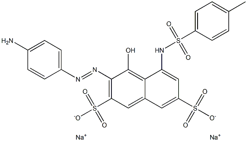 2,7-Naphthalenedisulfonic acid, 3-[(4-aminophenyl)azo]-4-hydroxy-5-[[(4-methylphenyl)sulfonyl]amino]-, disodium salt 结构式