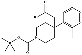 2-[1-(TERT-ブトキシカルボニル)-4-オルト-トリルピペリジン-4-イル]酢酸 化学構造式