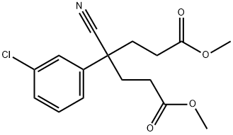 4-(3-chloro-phenyl)-4-cyanoheptanedioic acid dimethyl ester. Structure