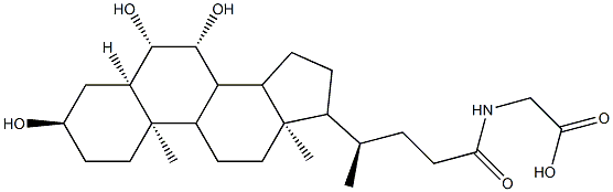2-((4R)-4-((3R,5R,6S,7R,10R,13R)-3,6,7-Trihydroxy-10,13-Dimethylhexadecahydro-1H-Cyclopenta[A]Phenanthren-17-Yl)Pentanamido)Acetic Acid Struktur