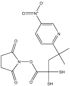 2,5-Dioxopyrrolidin-1-yl 4-methyl-4-((5-nitropyridin-2-yl)disulfanyl)pentanoate Structure