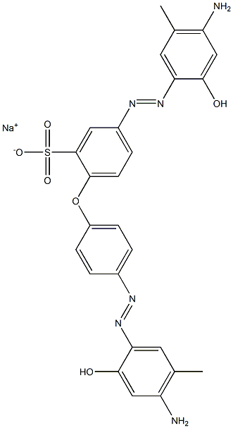 Benzenesulfonic acid, 5-[(4-amino-2-hydroxy-5-methylphenyl)azo]-2-[4-[(4-amino-2-hydroxy-5-methylphenyl)azo]phenoxy]-, monosodium salt Struktur