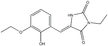 5-(3-ethoxy-2-hydroxybenzylidene)-3-ethyl-2,4-imidazolidinedione Struktur