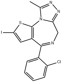 4-(2-Chlorophenyl)-2-iodo-9-methyl-6H-thieno[3,2-f][1,2,4]triazolo[4,3-a][1,4]diazepine, 67860-41-7, 结构式