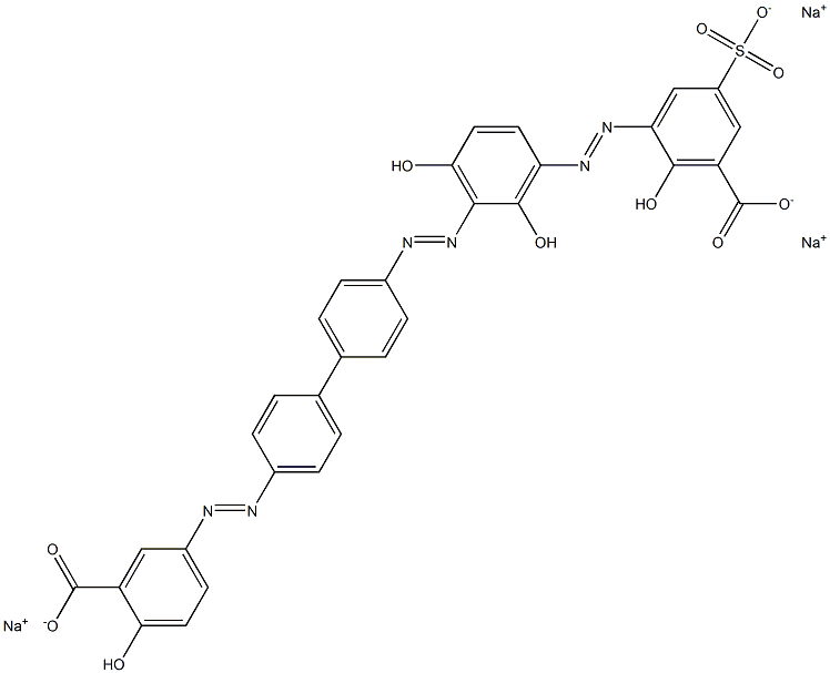 5-[[4'-[[3-[(3-Carboxy-2-hydroxy-5-sulfophenyl)azo]-2,6-dihydroxyphenyl]azo]-1,1'-biphenyl-4-yl]azo]-2-hydroxybenzoic acid trisodium salt Structure