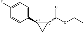 反式-2-(4-氟-苯基)-环丙烷甲酸乙酯 结构式