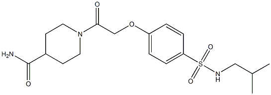 1-({4-[(isobutylamino)sulfonyl]phenoxy}acetyl)-4-piperidinecarboxamide Structure