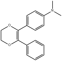 Benzenamine, 4-(5,6-dihydro-3-phenyl-1,4-dioxin-2-yl)-N,N-dimethyl- Struktur