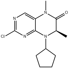 (R)-2-chloro-8-cyclopentyl-5,7-dimethyl-7,8-dihydropteridin-6(5H)-one Structure