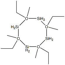 2,4,6,8-tetraethyl-2,4,6,8-tetramethylcyclotetrasiloxane Struktur