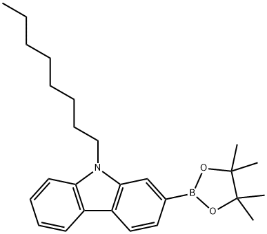 2-(9-オクチル-9H-カルバゾール-2-イル)-4,4,5,5-テトラメチル-1,3,2-ジオキサボロラン 化学構造式