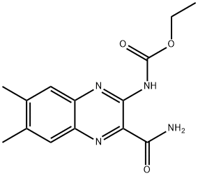 Carbamic acid, [3-(aminocarbonyl)-6,7-dimethyl-2-quinoxalinyl]-, ethyl ester (9CI) Structure