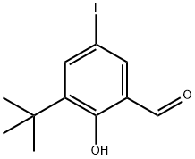 Benzaldehyde, 3-(1,1-dimethylethyl)-2-hydroxy-5-iodo- Structure
