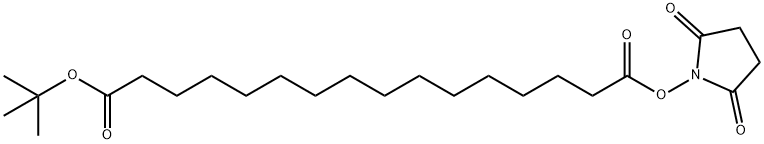 hexadecanedioic acid tert-butyl ester N-hydroxysuccinimide ester Struktur