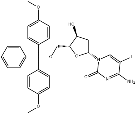 5'-O-(4,4'-Dimethoxytrityl)-5-iodo-2'-deoxycytidine Structure