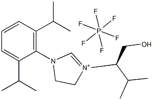 (S)-1-(2,6-diisopropylphenyl)-3-(1-hydroxy-3-methylbutan-2-yl)-4,5-dihydro-1H-imidazol-3-ium hexafluorophosphate(V), 850469-07-7, 结构式