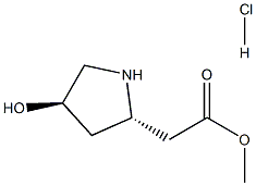 methyl 2-((2S,4R)-4-hydroxypyrrolidin-2-yl)acetate hydrochloride 结构式