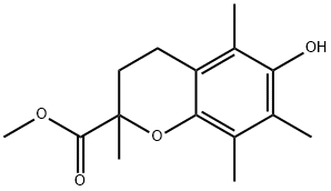 2H-1-Benzopyran-2-carboxylic acid, 3,4-dihydro-6-hydroxy-2,5,7,8-tetramethyl-, methyl ester Struktur