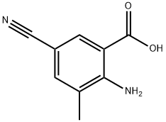 2-氨基-5-氰基-3-甲基苯甲酸 结构式