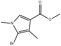 2-BROMO-1,3-DIMETHYL-1H-PYRROLE-4-CARBOXYLIC ACID METHYL ESTER 结构式