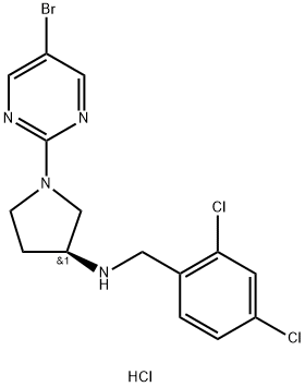 (3S)-N-(2,4-Dichlorobenzyl)-1-(5-bromopyrimidin-2-yl)pyrrolidinyl-3-amine hydrochloride Structure