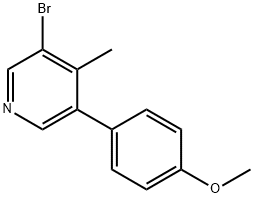 3-Bromo-5-(4-methoxyphenyl)-4-methylpyridine,885681-79-8,结构式