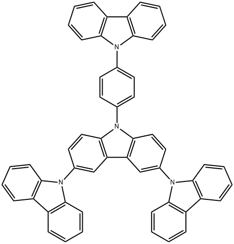 3,6-di(9H-carbazol-9-yl)-9-(4-(9H-carbazol-9-yl)phenyl)-9H-carbazol Structure