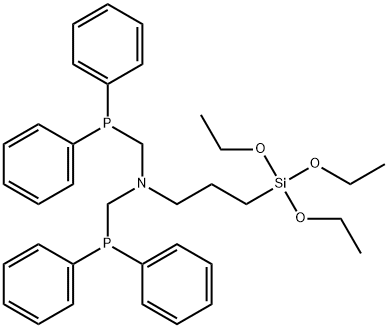 N,N-ビス[(ジフェニルホスフィノ)メチル]-3-(トリエトキシシリル)プロピルアミン 化学構造式