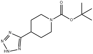 1-BOC-4-(2H-四唑-5-基)哌啶, 91419-58-8, 结构式