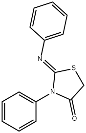 2-[(Z)-フェニルイミノ]-3-フェニルチアゾリジン-4-オン 化学構造式