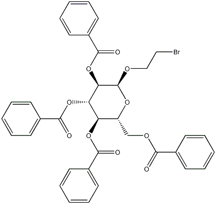 (2R,3R,4S,5R,6S)-2-((benzoyloxy)methyl)-6-(2-bromoethoxy)tetrahydro-2H-pyran-3,4,5-triyl tribenzoate,938076-53-0,结构式