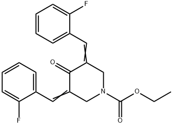 tert-Butyl 3,5-bis(2-fluorobenzylidene)-4-oxopiperidine-1-carboxylate Structure