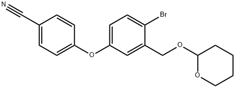4- [4-溴-3-(四氢 - 吡喃-2-基氧基甲基) - 苯氧基] - 苄腈,943311-78-2,结构式