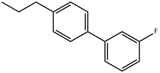 4'-propyl-3-fluorobiphenyl 化学構造式