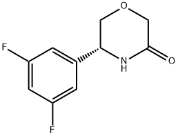3-Morpholinone, 5-(3,5-difluorophenyl)-, (5R)- Struktur