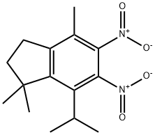 1H-Indene, 2,3-dihydro-1,1,4-trimethyl-7-(1-methylethyl)-5,6-dinitro- Structure