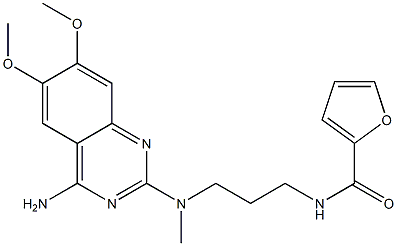 ({3-[(4-Amino-6,7-dimethoxy-2-quinazolinyl)(methyl)amino]propyl}amino)(2-furyl)methanol Struktur