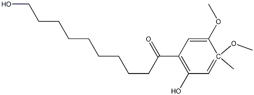 6-(10-羟基癸酰基)-2,3-二甲氧基-5-甲酚, , 结构式