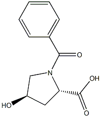 trans-1-benzoyl-4-hydroxy-L-proline 化学構造式