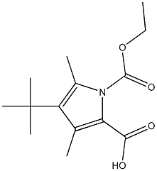 3,5-二甲基吡咯二甲酸-4-叔丁酯-2-乙酯, , 结构式