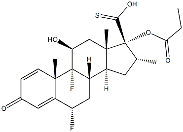 6a,9a-Difluoro-11b-hydroxy-16a-methyl-3-oxo-17a-(propionyloxy)-androsta-1,4-diene-17b-carbothioic Acid Structure