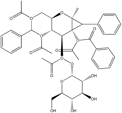 Methyl 4,6-Di-O-benzylidene-2-O-benzoyl-3-O-(2,3,4,6-tetra-O-acetyl-b-D-glucopyranosid)-a-D-glucopyranoside Structure