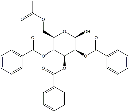 6-O-乙酰基-2,3,4-三-O-苯甲酰基B-D吡喃甘露糖, , 结构式