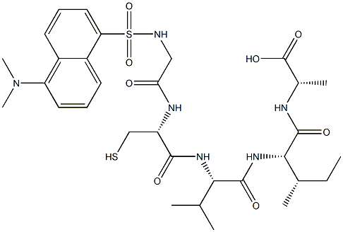 dansyl-glycyl-cysteinyl-valyl-isoleucyl-alanine Struktur