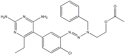 2,4-diamino-5-(3-(3-(2-(acetyloxy)ethyl)-3-benzyltriazen-1-yl)-4-chlorophenyl)-6-ethylpyrimidine