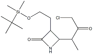 3-(1-tert-butyldimethylsilyloxyethyl)--4-(4-chloro-3-oxo-2-butyl)azetidinone Struktur