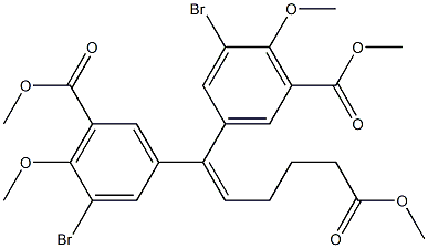 methyl 3',3''-dibromo-4',4''-dimethoxy-5',5''-bis(methoxycarbonyl)-6,6-diphenyl-5-hexenoate 结构式