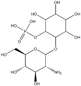 6-O-(2-amino-2-deoxyglucopyranosyl)inositol 1-phosphate Structure