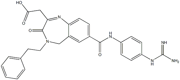 7-((4-guanidinophenyl)aminocarbonyl)-3-oxo-4-phenethyl-1,4-benzodiazepine-2-acetic acid Structure